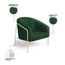 Ver imagem 3 de Poltrona Sala Industrial Alta Champanhe Stella Bouclê Verde D03 - D’Rossi
