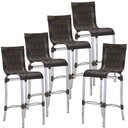 Ver imagem 3 de Kit 5 Banquetas em Alumínio e Fibra Sintética Haiti para Cozinha, Edícula Trama