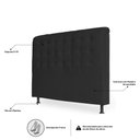 Ver imagem 3 de Cabeceira Estofada Cama Box Casal King Louise 195cm Suede Preto - Desk Design