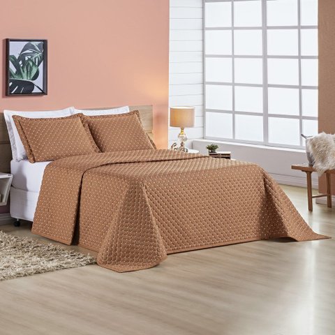 Cobre Leito 200 Fios King Ravena 03 Peças - Terracota Bia Enxovais