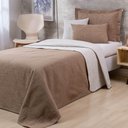 Ver imagem 1 de Colcha Solteiro Jacquard Dual Dupla Face 4 Peças Bege