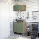 Ver imagem 1 de Conjunto para Banheiro com Basculante Kappesberg Celeste 2 Peças Nogueira/verde 80cm