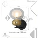 Ver imagem 6 de ARANDELA GUARANA PRETO DOURADO E BRANCO FOSCO 21CM X 13,4CM X 19,2CM 1XG9 28W BELLA HC006
