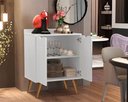 Ver imagem 3 de Aparador 2 Portas Buffet Cava Pés Palito Branco - Comprar Moveis em Casa