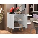 Ver imagem 3 de Aparador 2 Portas Buffet Cava Pés Palito Branco - Comprar Moveis em Casa