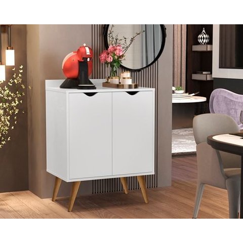 Aparador 2 Portas Buffet Cava Pés Palito Branco - Comprar Moveis em Casa