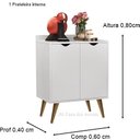 Ver imagem 2 de Aparador 2 Portas Buffet Cava Pés Palito Branco - Comprar Moveis em Casa