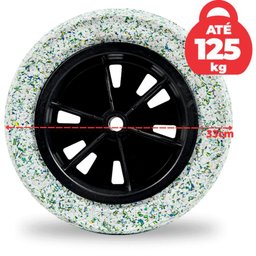 Roda+pneu Maciço Force Linha Leve 3.25x8x3/4 (19mm) - 3
