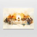 Ver imagem 3 de Quadro Decorativo Santa Ceia Aquarela Sala Quarto Casa Escritório