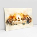 Ver imagem 2 de Quadro Decorativo Santa Ceia Aquarela Sala Quarto Casa Escritório