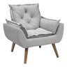 Kit com 2 Poltronas Opala Conforto Decorativa em Veludo - Cinza - 5