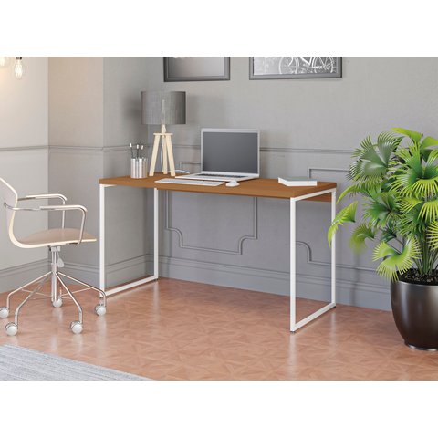 Mesa Secretaria 1,36 Mt Kappesberg Canela/branco Li003-cnbr