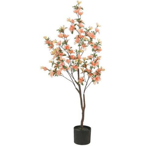 Planta Artificial Arvore Azaleia Pu C/pote X86 Laranja1,20cm