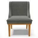 Ver imagem 6 de Kit 2 Cadeiras Decorativas Sala de Jantar Base Fixa de Madeira Firenze Suede Grafite/Castanho G19 -