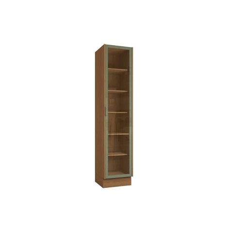 Cristaleira Sala Jantar Vibra T628 C/ 1 Porta C/ Vidro 50cm Canela/verde Pistache - Kappesberg