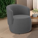Ver imagem 2 de Poltrona Decorativa Aisha Orgânica Bouclê Cinza Escuro - Desk Design