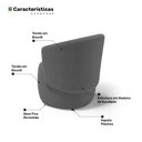 Ver imagem 3 de Poltrona Decorativa Aisha Orgânica Bouclê Cinza Escuro - Desk Design