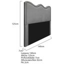 Ver imagem 5 de Cabeceira Casal Bari P02 140 cm Para Cama Box Suede Cinza