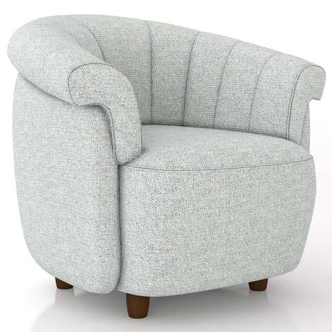Poltrona Decorativa para Sala Living Orgânica Perseu M03 Linho Cinza - Lyam Decor