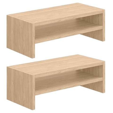 Kit 02 Suportes Stand Para Monitores Mesa Escritório Home Office Lap L03 Amadeirado - Lyam Lyam Deco