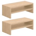 Ver imagem 1 de Kit 02 Suportes Stand Para Monitores Mesa Escritório Home Office Lap L03 Amadeirado - Lyam Lyam Deco