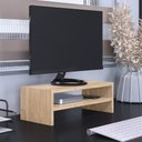 Ver imagem 2 de Kit 02 Suportes Stand Para Monitores Mesa Escritório Home Office Lap L03 Amadeirado - Lyam Lyam Deco