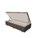 Ver imagem 2 de Base Box Baú Solteirão Luxo Blindado AColchoes Suede Marrom 49x96x203