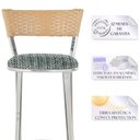 Ver imagem 3 de Kit de Mesa Bistrô com Tampo de Vidro Redondo 4 Banquetas em Alumínio e Fibra Sintética Ráfia