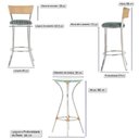 Ver imagem 2 de Kit de Mesa Bistrô com Tampo de Vidro Redondo 4 Banquetas em Alumínio e Fibra Sintética Ráfia