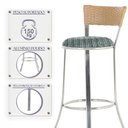 Ver imagem 4 de Kit de Mesa Bistrô com Tampo de Vidro Redondo 4 Banquetas em Alumínio e Fibra Sintética Ráfia