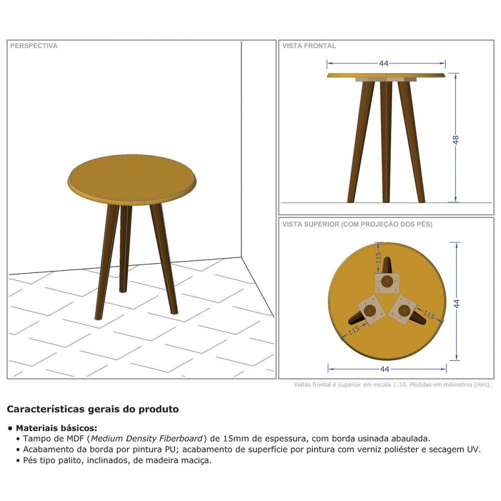 Mesa de Canto Titanium 2076134 - Móveis Bechara - 3