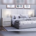 Ver imagem 1 de Cabeceira Cama Casal Ripado Dalla Costa 100% Mdf: Off White