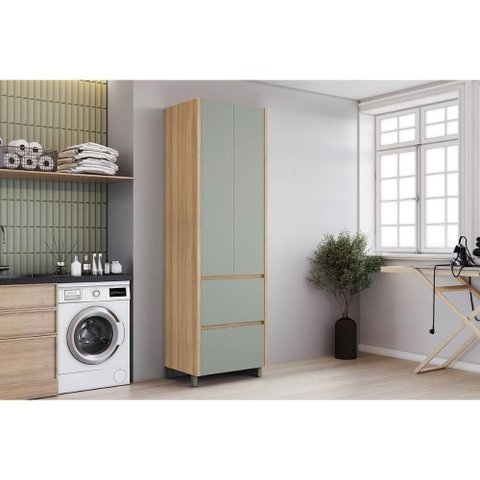 Multiuso Lavanderia Marquesa C- 2 Portas e 2 Gavetas 70cm Nature-verde - Nesher
