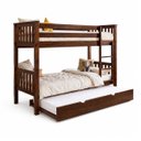 Ver imagem 4 de Beliche Solteiro c/ Auxiliar 100% Madeira Maciça de Pinus:Walnut
