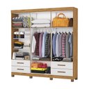 Ver imagem 4 de Guarda-Roupa 6 Portas 4 Gavetas com Espelho e Pés Genova Off White/Cinamomo
