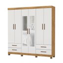 Ver imagem 2 de Guarda-Roupa 6 Portas 4 Gavetas com Espelho e Pés Genova Off White/Cinamomo