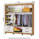 Ver imagem 5 de Guarda-Roupa 6 Portas 4 Gavetas com Espelho e Pés Genova Off White/Cinamomo
