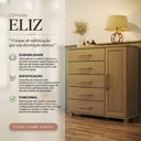 Ver imagem 2 de Cômoda Quarto Madeira Maciça 125cm 5 Gavetas 1 Porta Eliz F07- D'Rossi