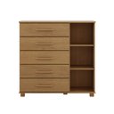 Ver imagem 7 de Cômoda Quarto Madeira Maciça 125cm 5 Gavetas 1 Porta Eliz F07- D'Rossi
