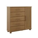 Ver imagem 6 de Cômoda Quarto Madeira Maciça 125cm 5 Gavetas 1 Porta Eliz F07- D'Rossi