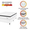 Ver imagem 6 de Cama Box Colchão Casal Molas Ensacadas City Pillow Top 138x188x61cm Linho Branco / Preto Hellen