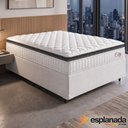 Ver imagem 3 de Cama Box Colchão Casal Molas Ensacadas City Pillow Top 138x188x61cm Branco / Preto Hellen