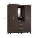 Ver imagem 2 de Guarda Roupa Casal Gaia 4 Portas de Bater 2 Gavetas MDP Café Touch Demóbile