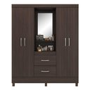 Ver imagem 3 de Guarda Roupa Casal Gaia 4 Portas de Bater 2 Gavetas MDP Café Touch Demóbile
