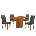 Ver imagem 2 de Mesa de Jantar Olímpia 120cm Tampo MDF Laminado Canto Copo com 4 Cadeiras Lisa