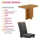 Ver imagem 7 de Mesa de Jantar Olímpia 120cm Tampo MDF Laminado Canto Copo com 4 Cadeiras Lisa