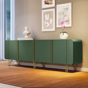 Aparador Buffet Bancada Saluti Hb Móveis 220cm - Verde Pistache