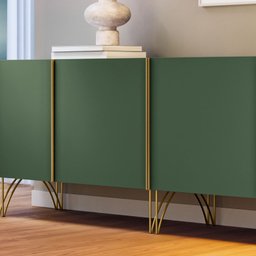 Aparador Buffet Bancada Saluti Hb Móveis 220cm - Verde Pistache - 5