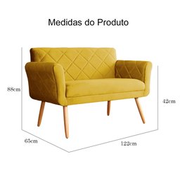 Namoradeira Isabela 02 Lugares Veludo Cores - DS Estofados - Mostarda - 5