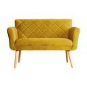 Ver imagem 2 de Namoradeira Isabela 02 Lugares Veludo Cores - DS Estofados - Mostarda